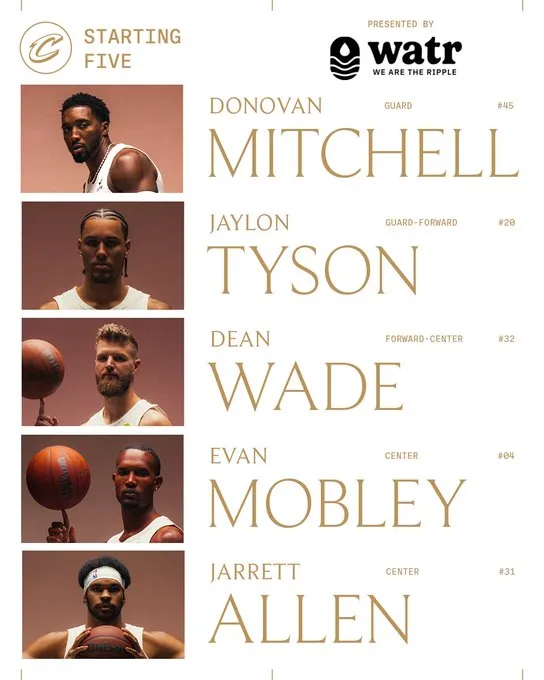 开云体育网址-骑士首发：泰森、迪恩-韦德、阿伦、莫布利、米切尔